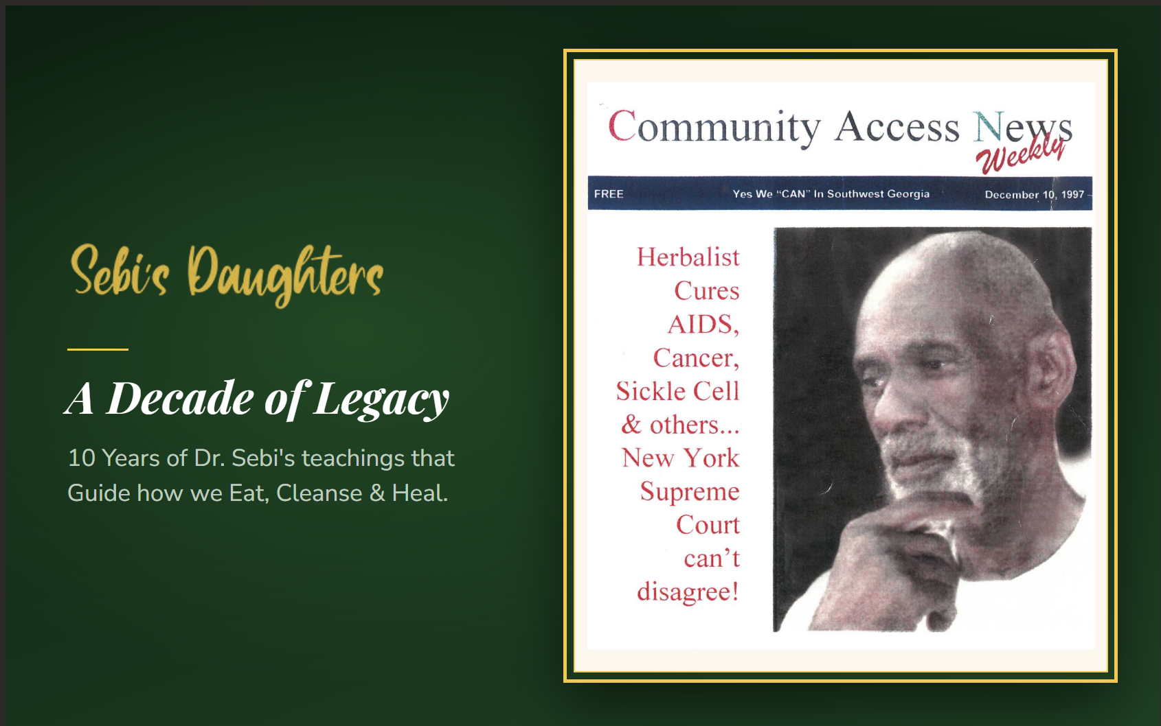 Celebrating Ten Years of Advancing Dr. Sebi's Legacy.