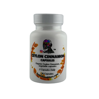 Bottle of Ceylon Cinnamon with 30 capsules by Sebi's Daughters