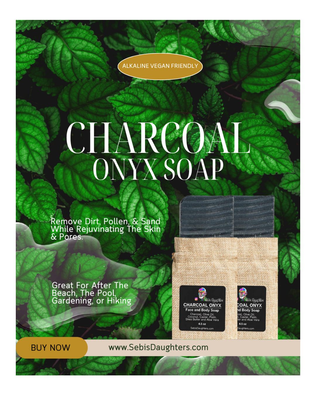 Charcoal Onyx Soap By Sebi's Daughters