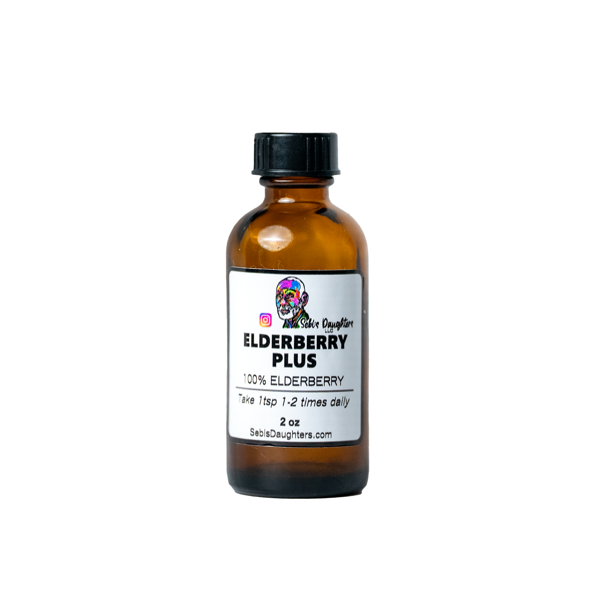 Image of Sebis Daughters Elderberry Plus Bottle in a 2oz bottle.