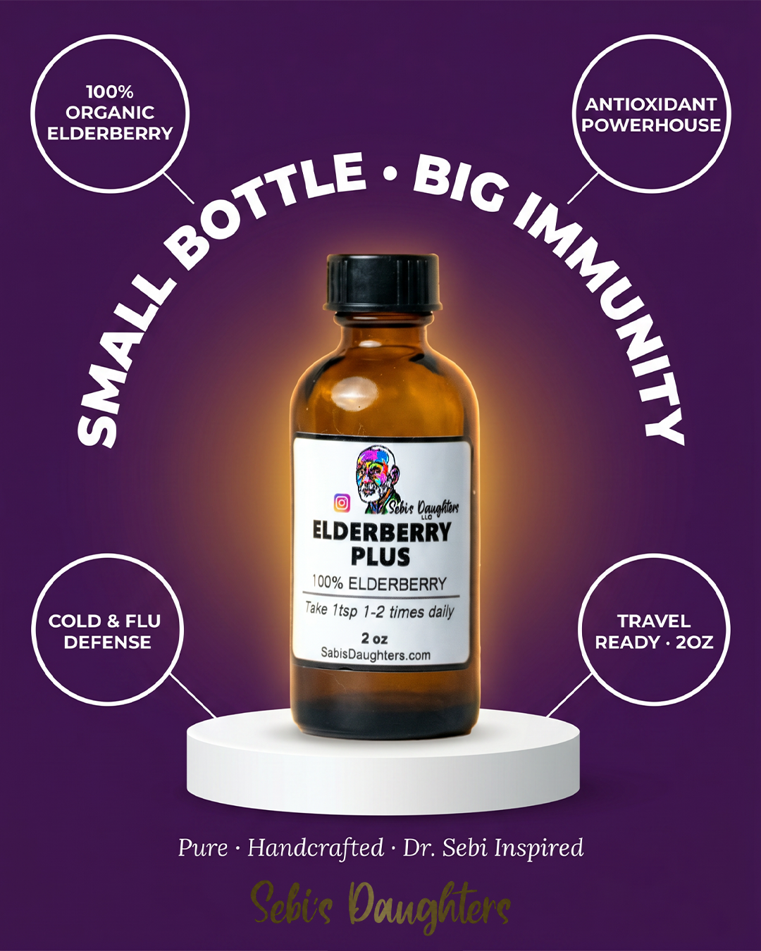 Elderberry Plus Mini – Premium Elderberry Syrup - 2oz Bottle | Immune Support the Natural Way