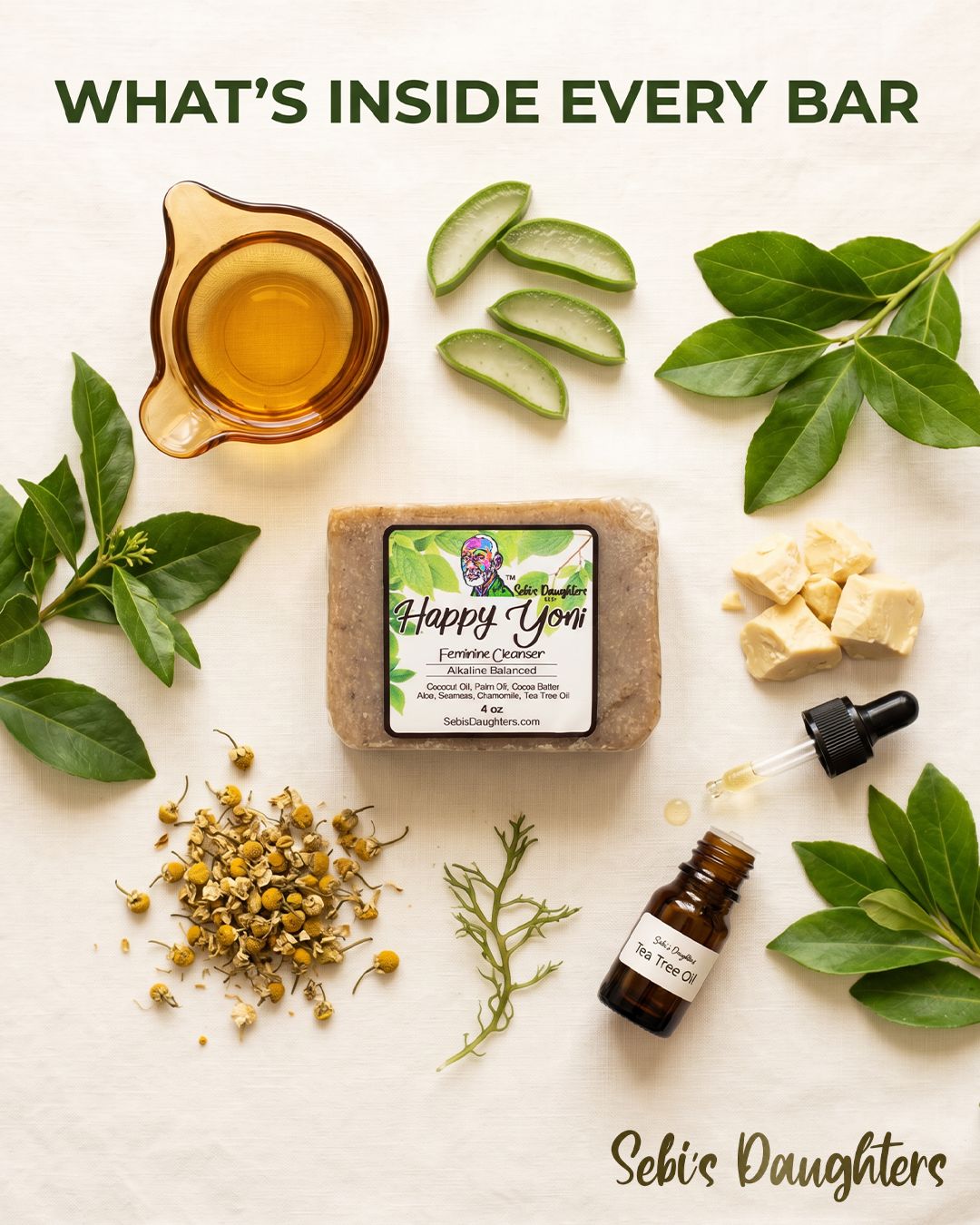 Happy Yoni Soap Bar – Natural Feminine Cleanser | pH-Balanced Herbal Care, For Women By Women