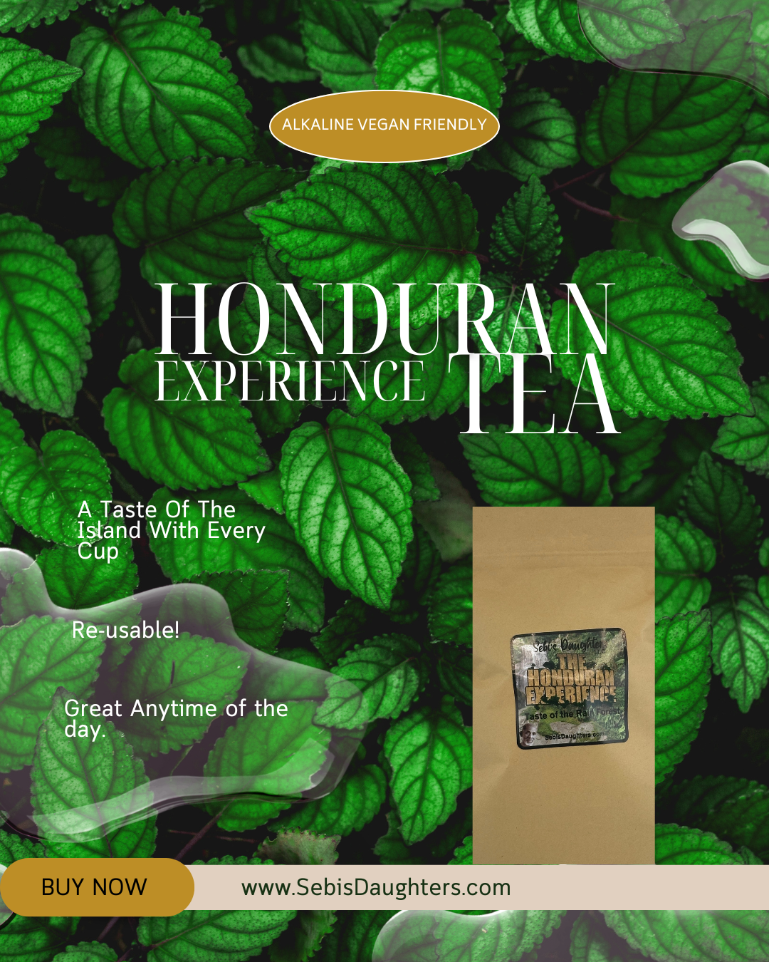 Summer 2025 Island Leaves Image of Honduran Experience Tea by Sebi's Daughters.