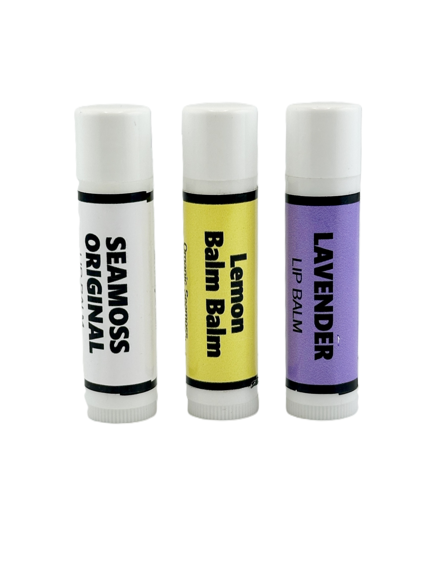 Organic Lip Balm Trio - Lavender, Lemon Balm & Seamoss Original