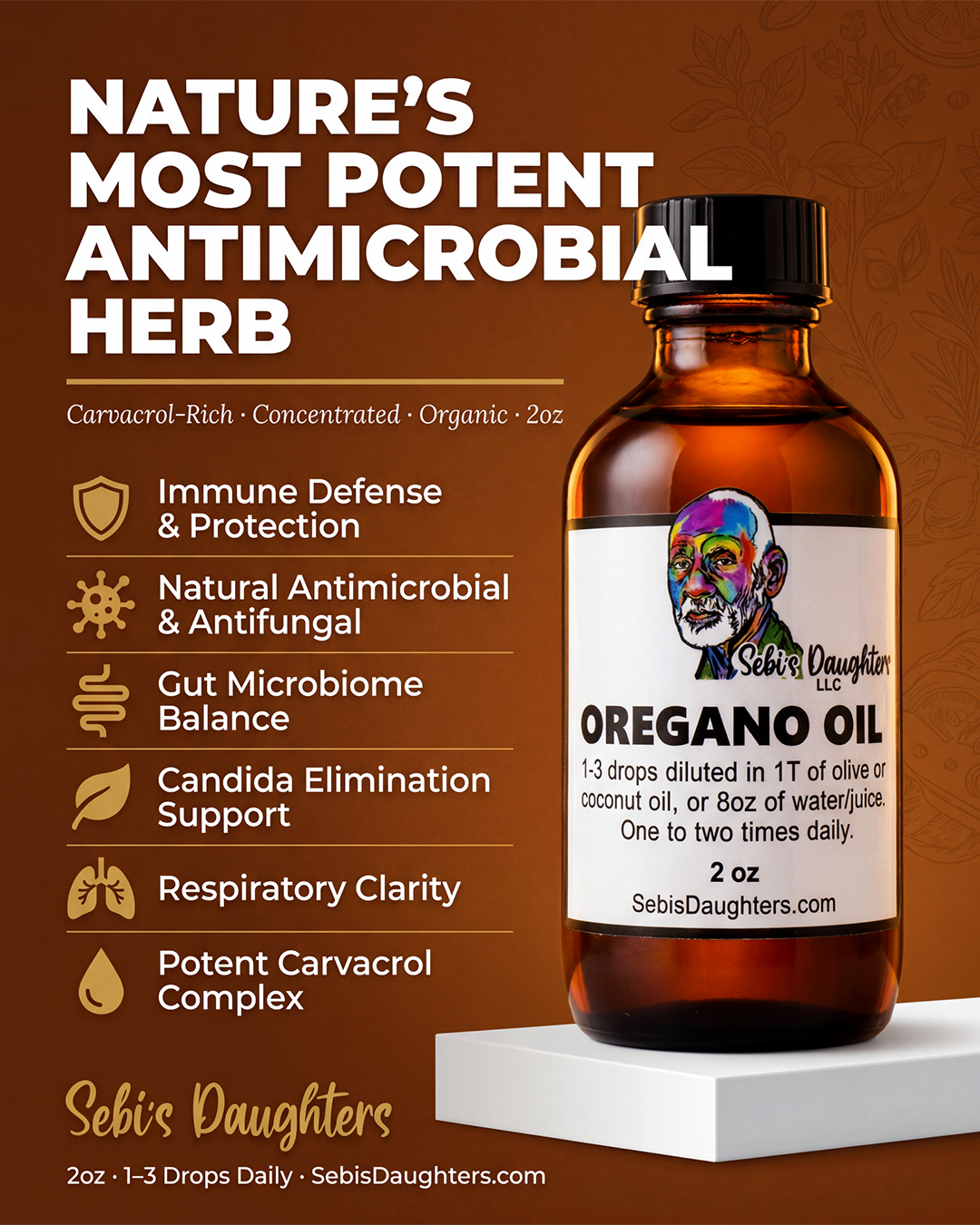 Organic Oregano Oil – Immune & Digestive Support (2oz.)
