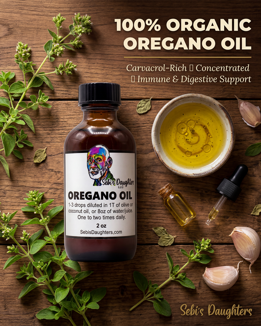 Organic Oregano Oil – Immune & Digestive Support (2oz.)