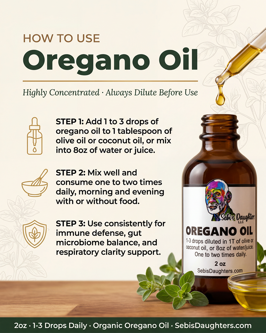 Organic Oregano Oil – Immune & Digestive Support (2oz.)
