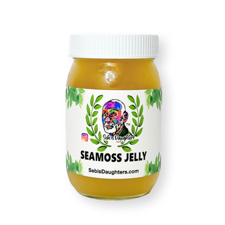Image of the original honduran seamoss jelly by Sebi's Daughters in a 16oz jar.