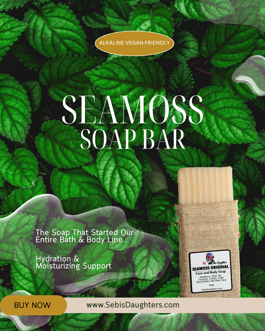 organic seamoss soap bar By Sebi's Daughters