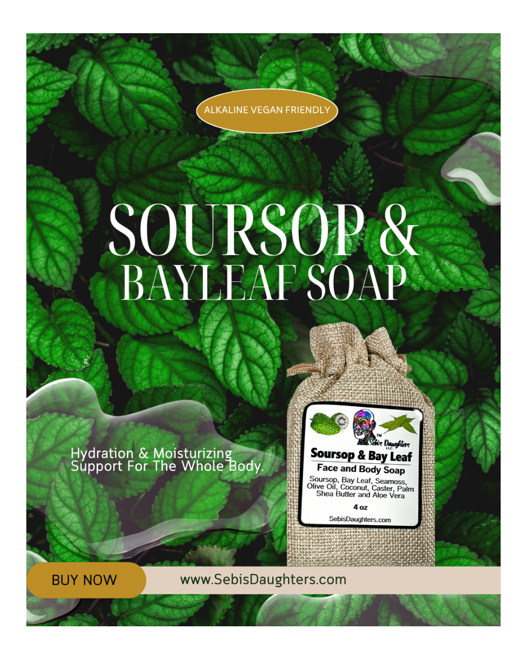 Sebi's Daughters Soursop and Bayleaf Soap Summer 2025