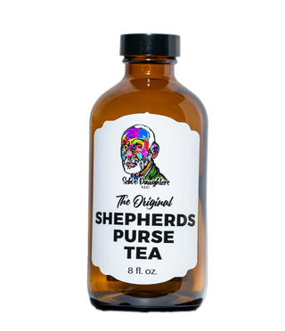 Shepherd's Purse Tea by Sebi's Daughters, made with 100% shepherd's purse, spring water, and vegetable glycerin, promoting natural wellness.