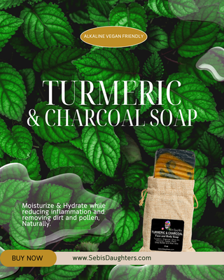 Turmeric and Charcoal Soap By Sebi's Daughters
