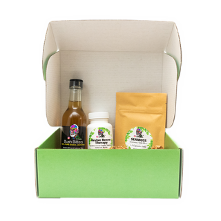 Revive & Renew Package by Sebi's Daughters, featuring Revive & Renew Therapy Capsules, Sea Moss Capsules, and 5oz Bush Bitters for a holistic wellness experience.
